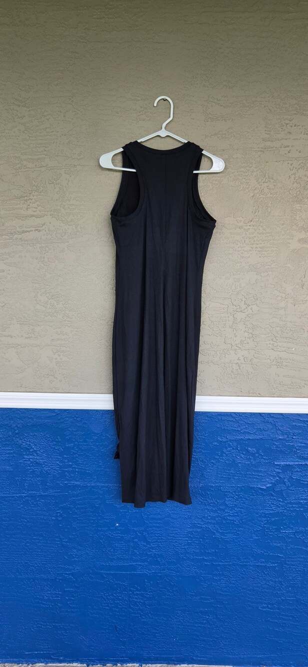 all in motion Ribbed Midi Dress Size M Black Knot Hem